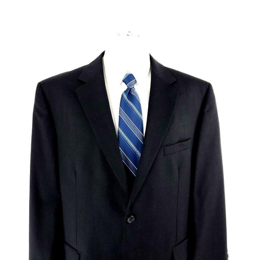 Joseph Feiss Wool 2 Button Suit Jacket 42R Gray Twill Blazer Tagged 46R Has Been